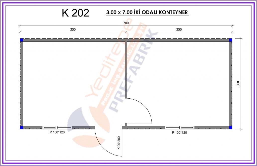 K202 3x7 Kontyener
